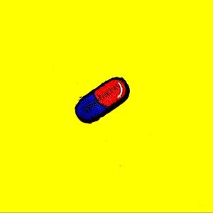 Tiny blue and red drugs pill iron On patch